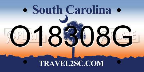 O18308G South Carolina License Plate