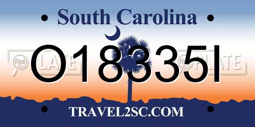 O18335I South Carolina License Plate