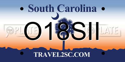 O18SII South Carolina License Plate