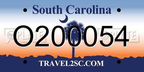 O200054 South Carolina License Plate