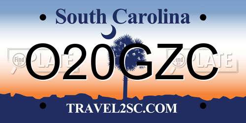 O20GZC South Carolina License Plate
