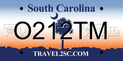 O212TM South Carolina License Plate