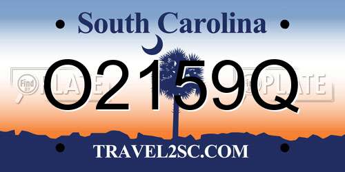 O2159Q South Carolina License Plate