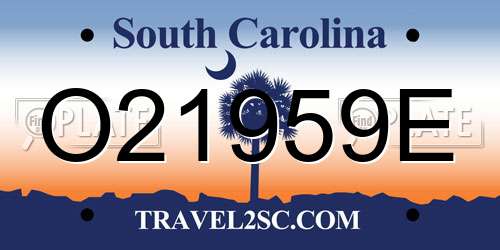 O21959E South Carolina License Plate