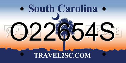 O22654S South Carolina License Plate