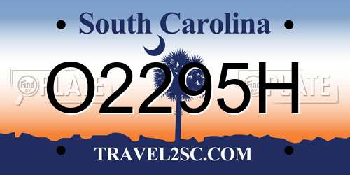 O2295H South Carolina License Plate