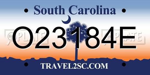 O23184E South Carolina License Plate