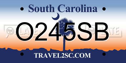 O245SB South Carolina License Plate