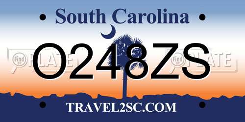 O248ZS South Carolina License Plate