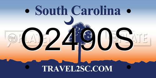 O2490S South Carolina License Plate