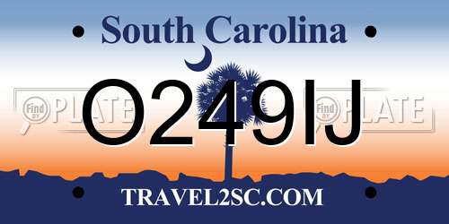 O249IJ South Carolina License Plate