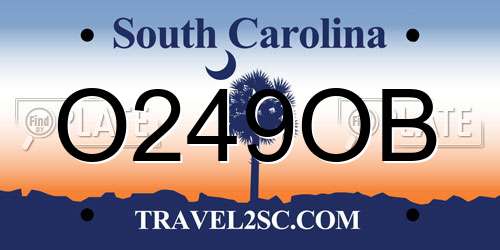 O249OB South Carolina License Plate