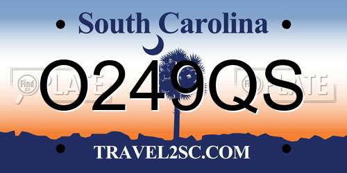 O249QS South Carolina License Plate
