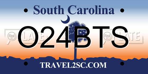 O24BTS South Carolina License Plate