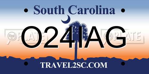 O24IAG South Carolina License Plate