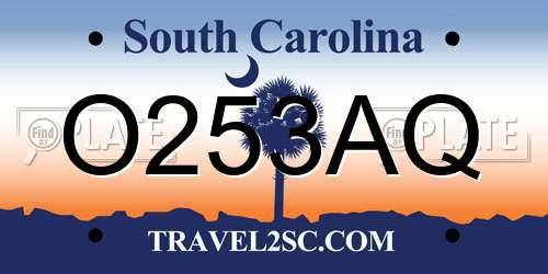 O253AQ South Carolina License Plate