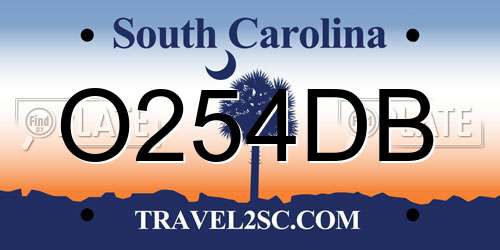 O254DB South Carolina License Plate