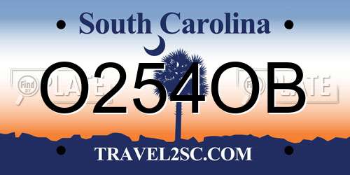 O254OB South Carolina License Plate