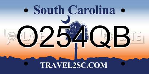 O254QB South Carolina License Plate