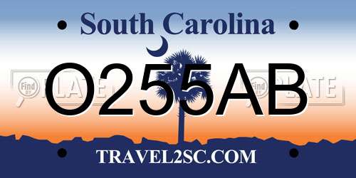 O255AB South Carolina License Plate