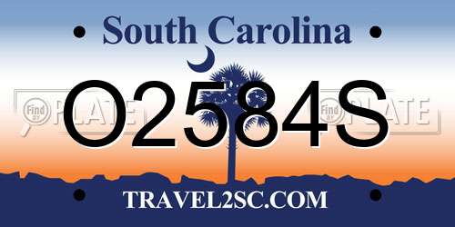 O2584S South Carolina License Plate
