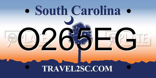O265EG South Carolina License Plate