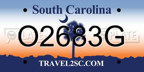 O2683G South Carolina License Plate