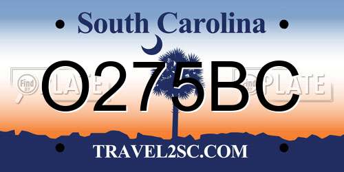 O275BC South Carolina License Plate