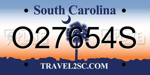 O27654S South Carolina License Plate