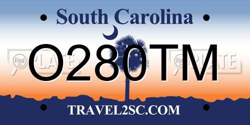 O280TM South Carolina License Plate
