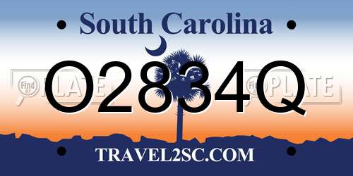 O2834Q South Carolina License Plate