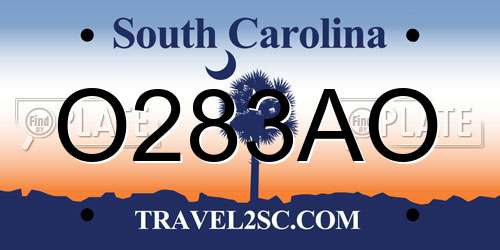 O283AO South Carolina License Plate