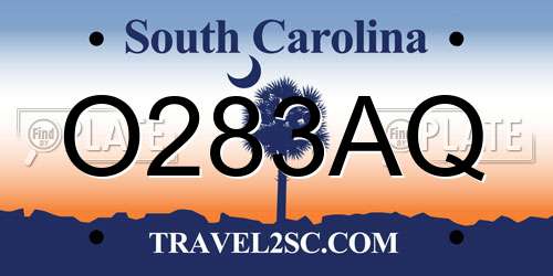 O283AQ South Carolina License Plate