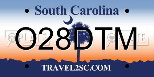 O28DTM South Carolina License Plate