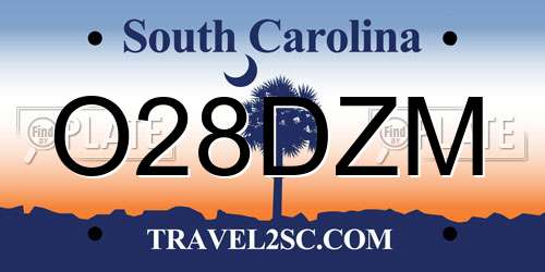 O28DZM South Carolina License Plate