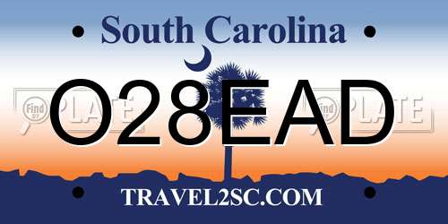O28EAD South Carolina License Plate