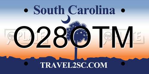 O28OTM South Carolina License Plate