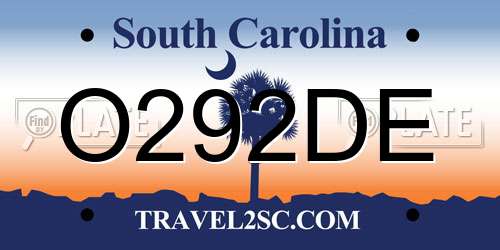 O292DE South Carolina License Plate