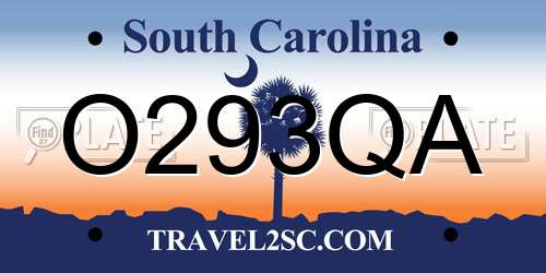 O293QA South Carolina License Plate