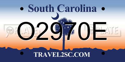 O2970E South Carolina License Plate