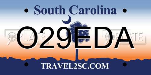 O29EDA South Carolina License Plate