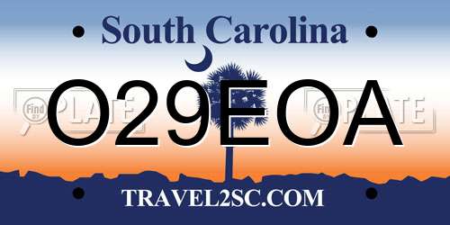 O29EOA South Carolina License Plate