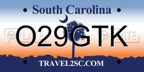 O29GTK South Carolina License Plate