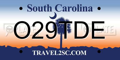 O29TDE South Carolina License Plate