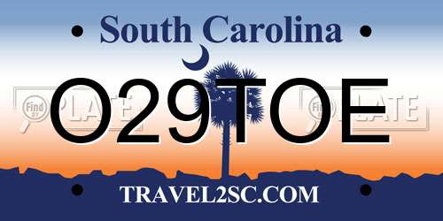 O29TOE South Carolina License Plate