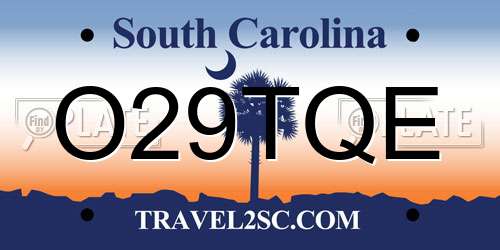 O29TQE South Carolina License Plate