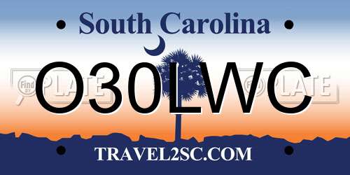 O30LWC South Carolina License Plate