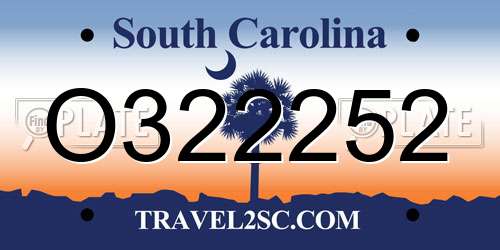 O322252 South Carolina License Plate
