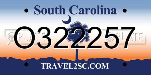 O322257 South Carolina License Plate