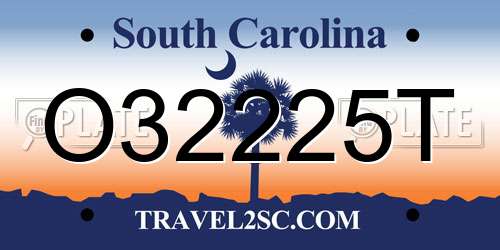 O32225T South Carolina License Plate